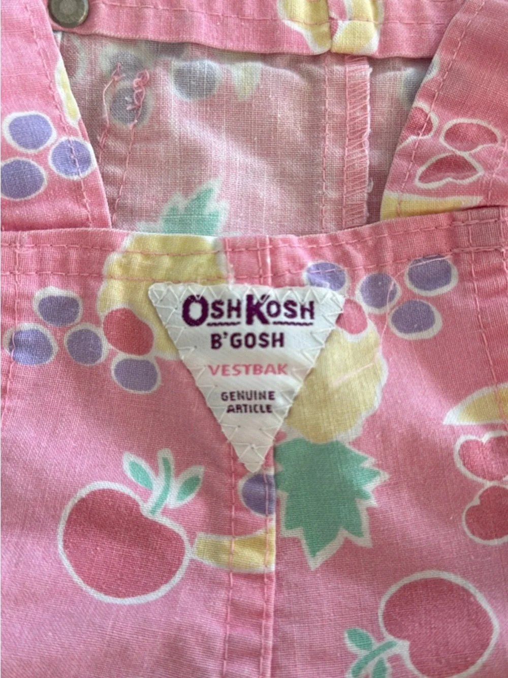 Vintage 90s Girls OshKosh Fruit Vestbak Overalls Size 6
